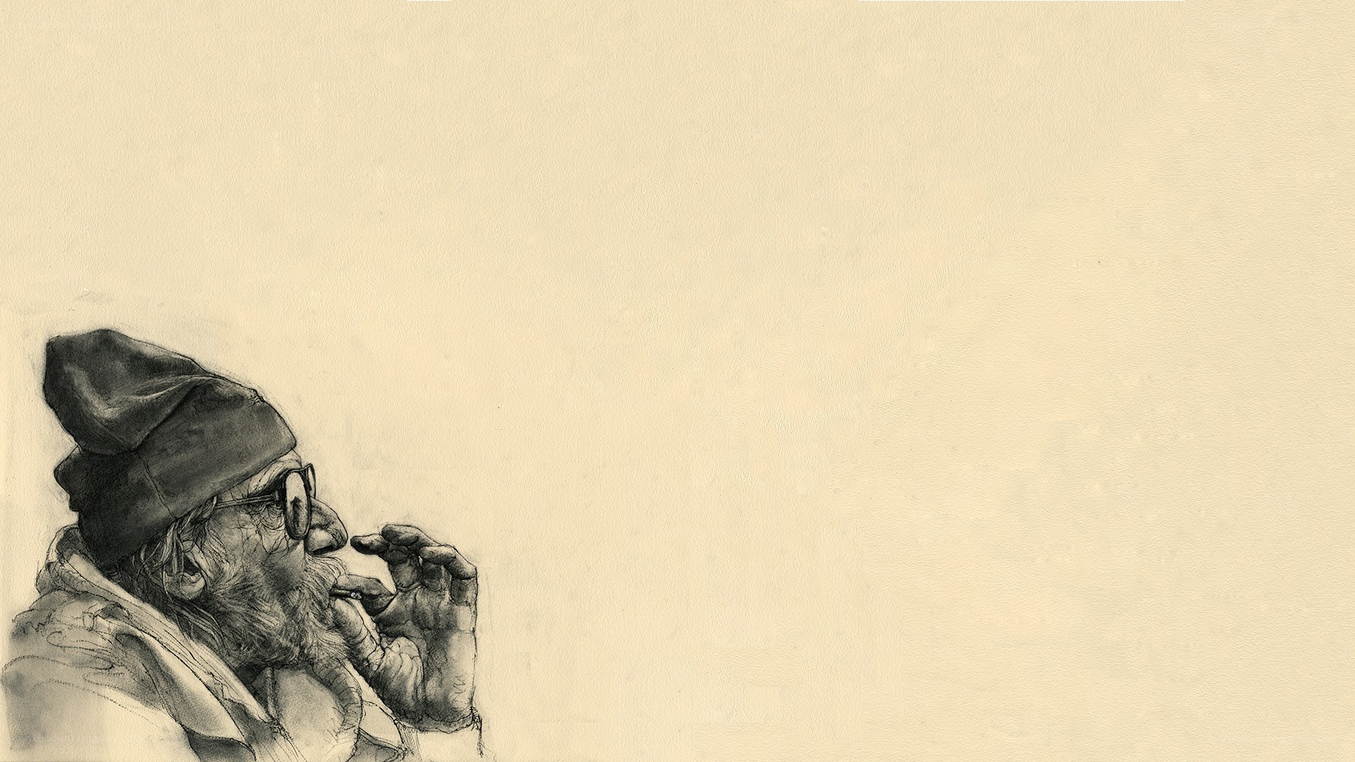 elderly man smoking