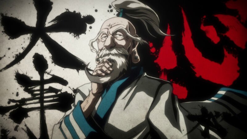 Elderly Man with Beard — Black, Dramatic, Anime