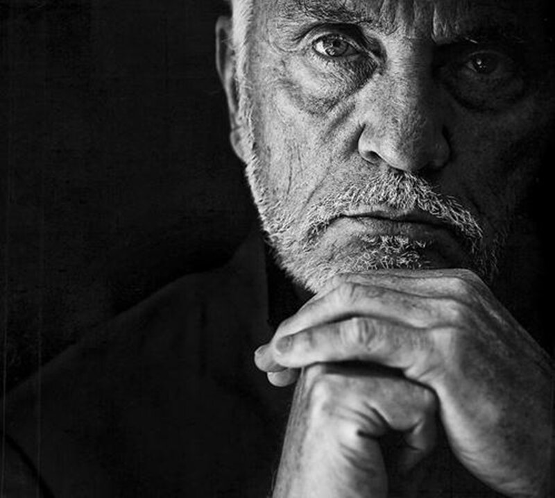 Elderly Man with Beard — Black, Dramatic
