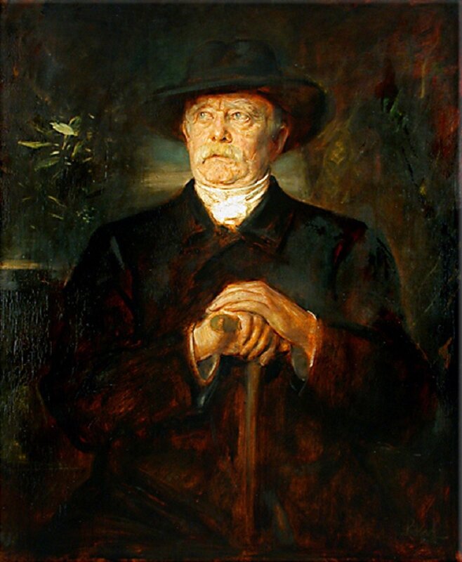 Elderly Man with Cane — Brown