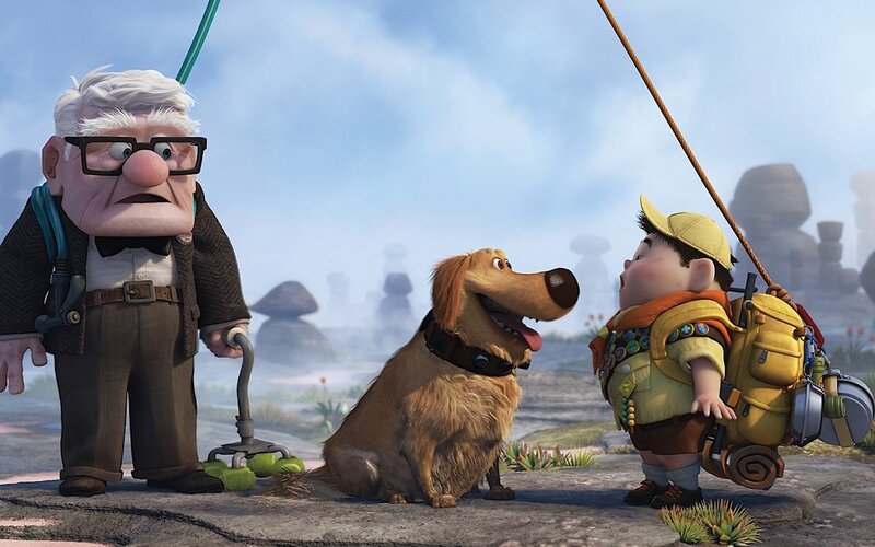 Elderly Man with Dog — Blue, Adventurous, Afternoon