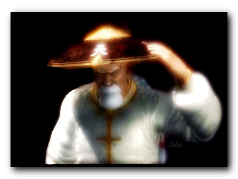 Elderly Man with Hat — Black