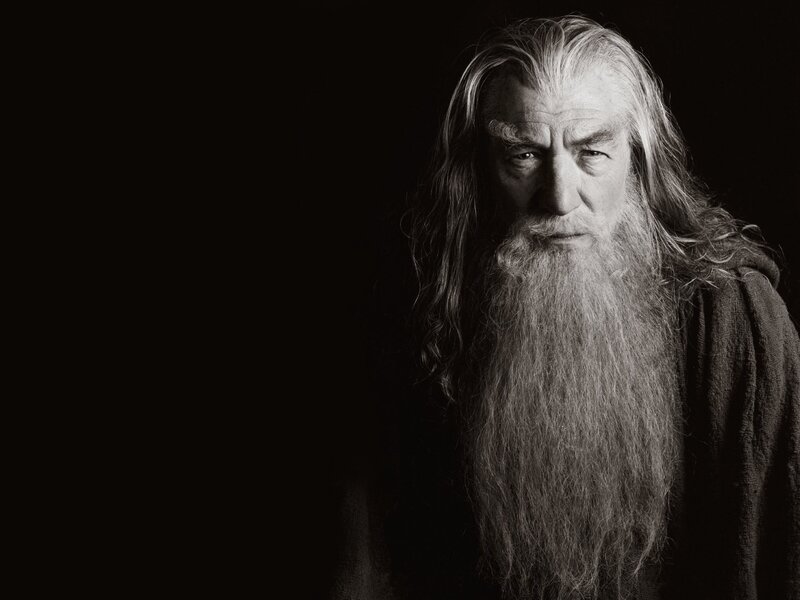 Elderly Man with Long Beard — Black, Dramatic, Photograph, Long Hair