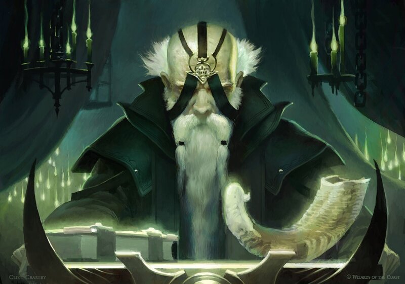 Elderly Man with Long Beard — Green