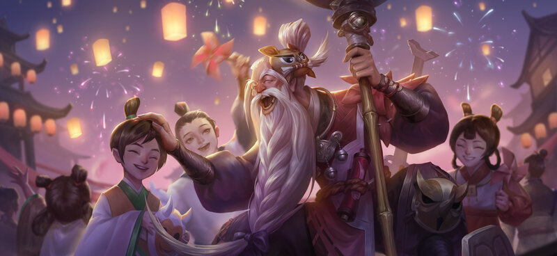 Elderly Man with Long Beard — Purple