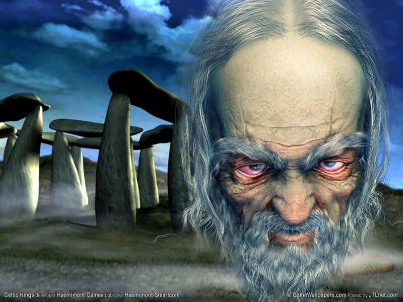 Elderly Man with Long Hair — Blue
