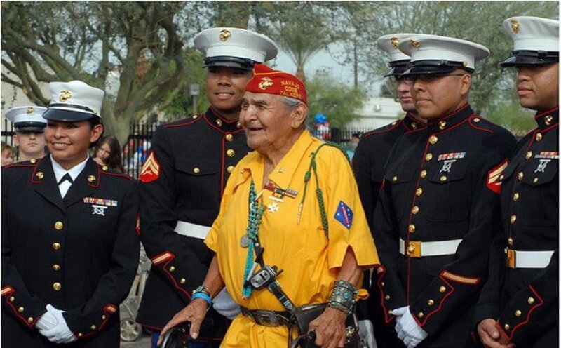 Elderly Man with Marines