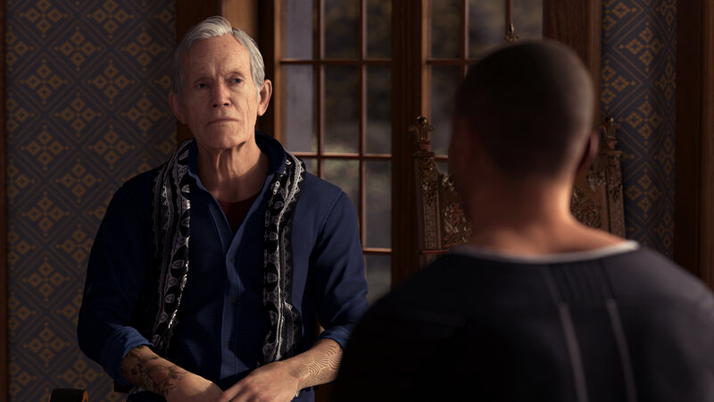 Elderly Man with Tattoos