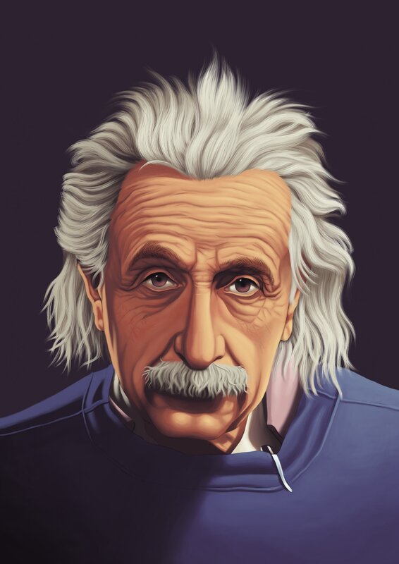 Elderly Man with White Hair — Purple