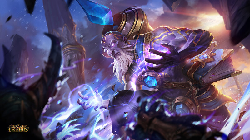 Elderly Wizard Casting Spell — Purple
