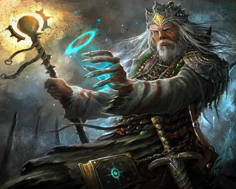 Elderly Wizard Casting Spell