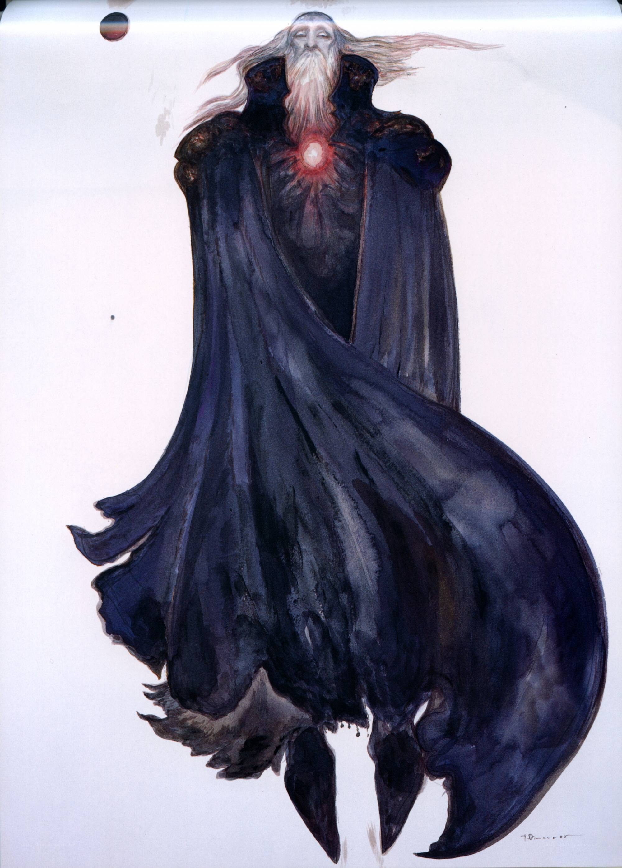 Elderly wizard with glowing heart