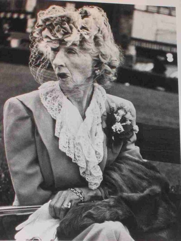 elderly woman in lace hat