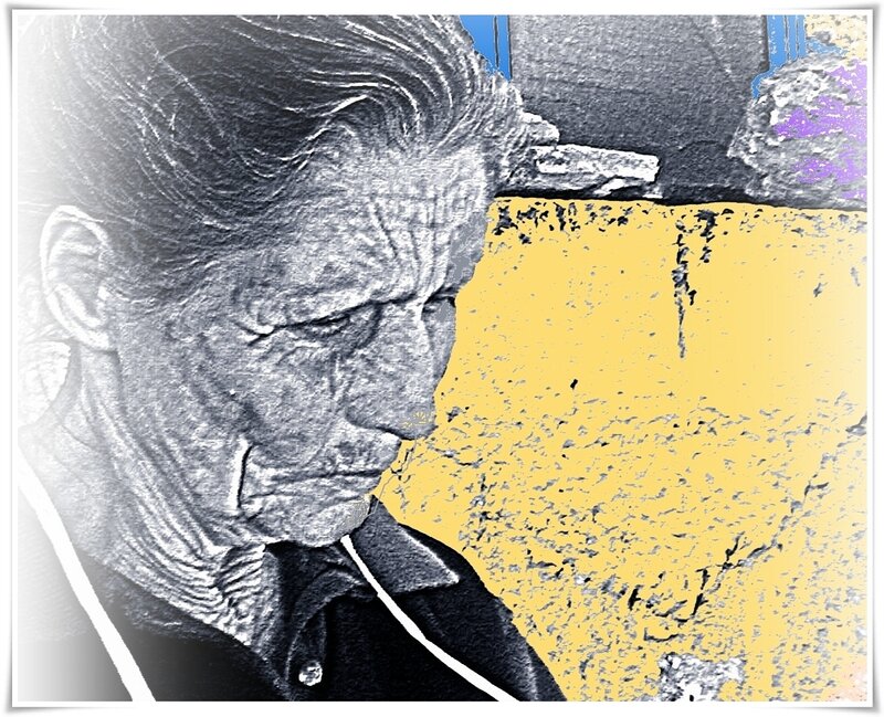 elderly woman in profile
