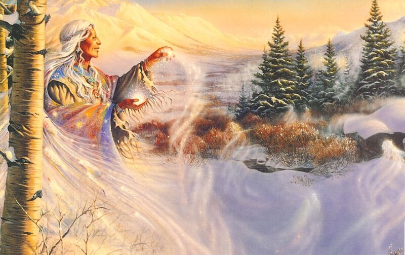 Elderly Woman in Winter