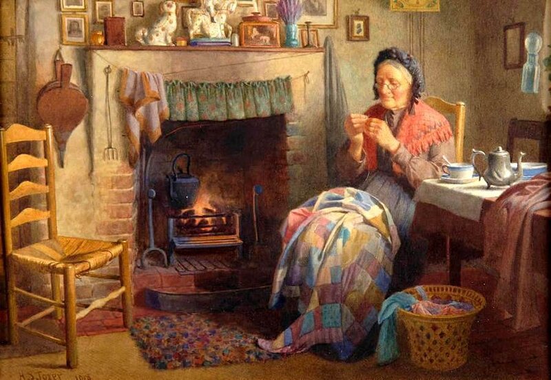 Elderly Woman Sewing