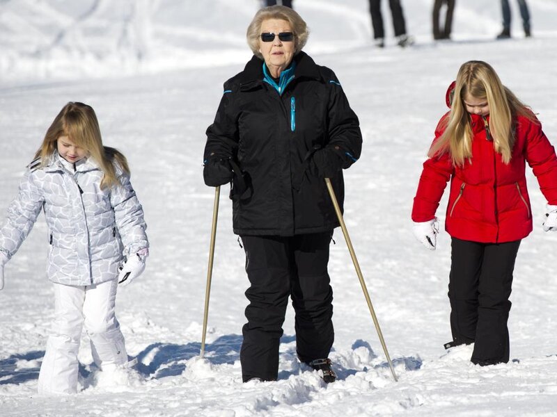 Elderly Woman Skiing
