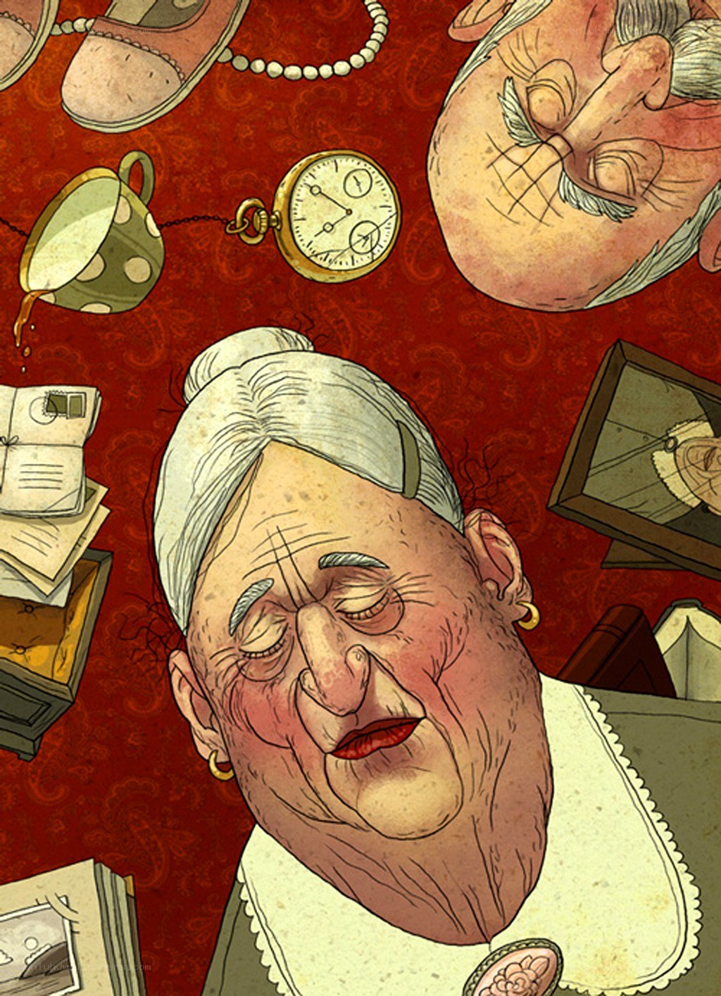 elderly woman sleeping
