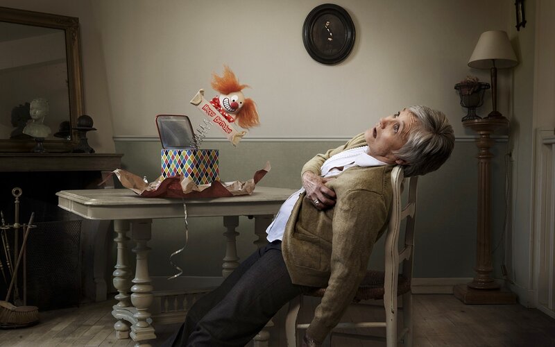 Elderly Woman Startled