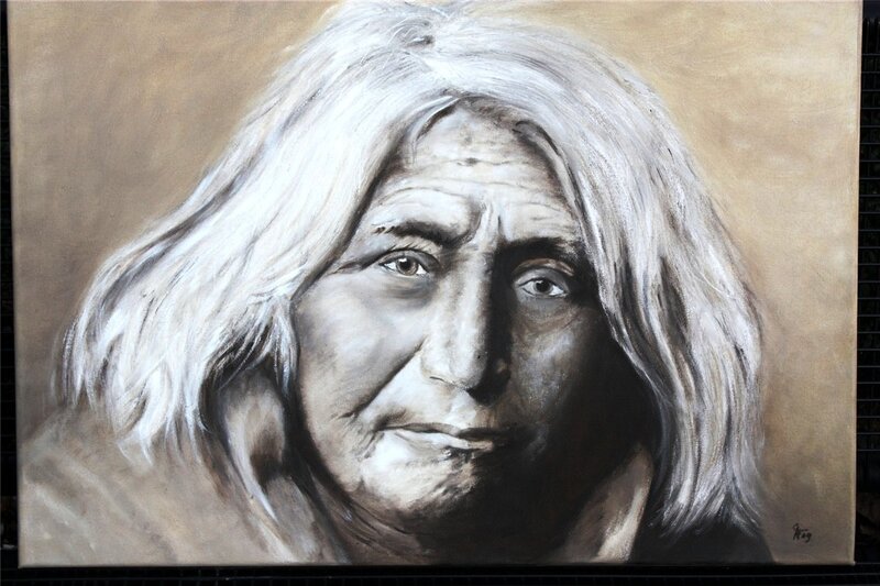 Elderly Woman with White Hair