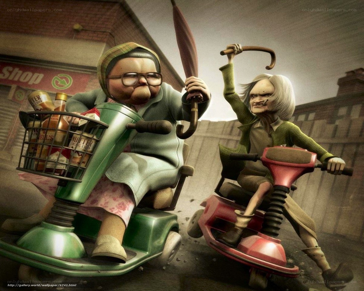 Elderly Women on Scooters
