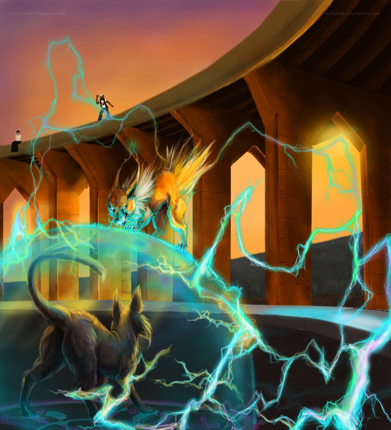 Electric battle in ancient arena