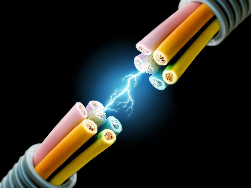 Electric cable sparks