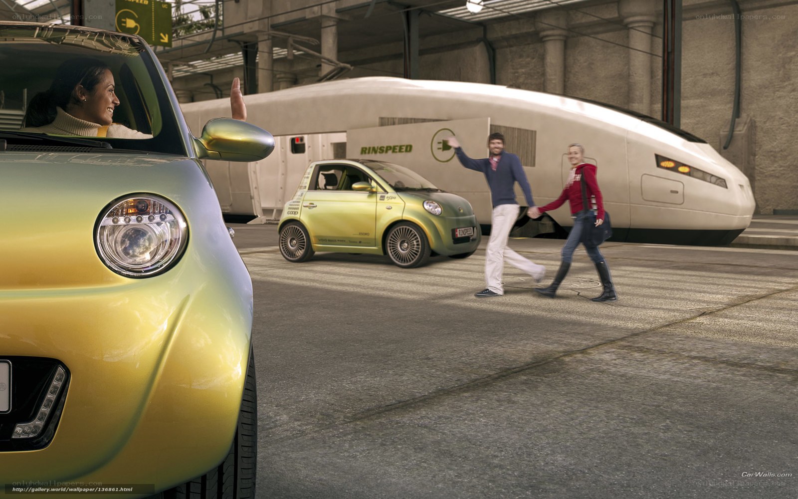 Electric cars and high-speed train