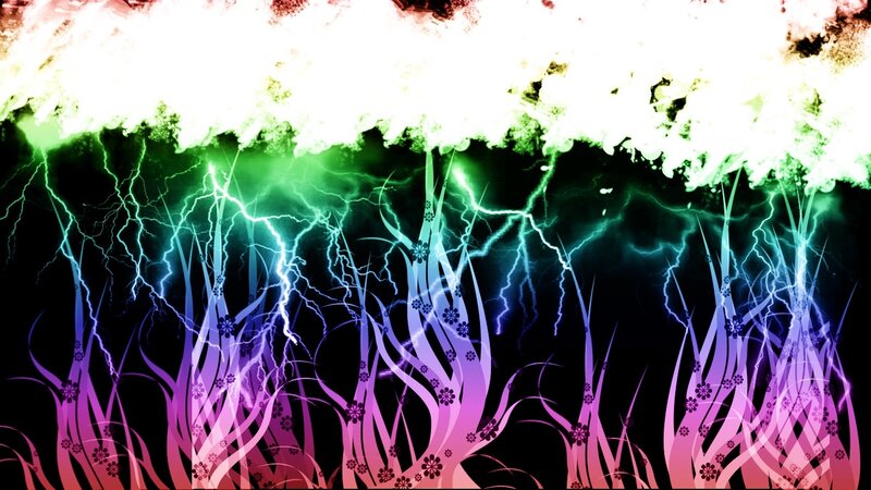 Electric grass with lightning