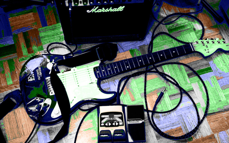 Electric guitar and amp setup