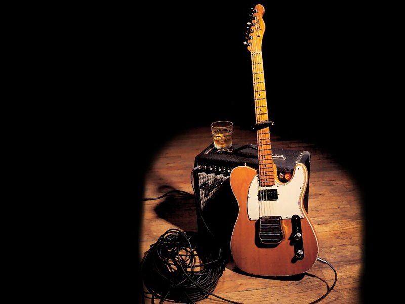 Electric guitar and amplifier setup