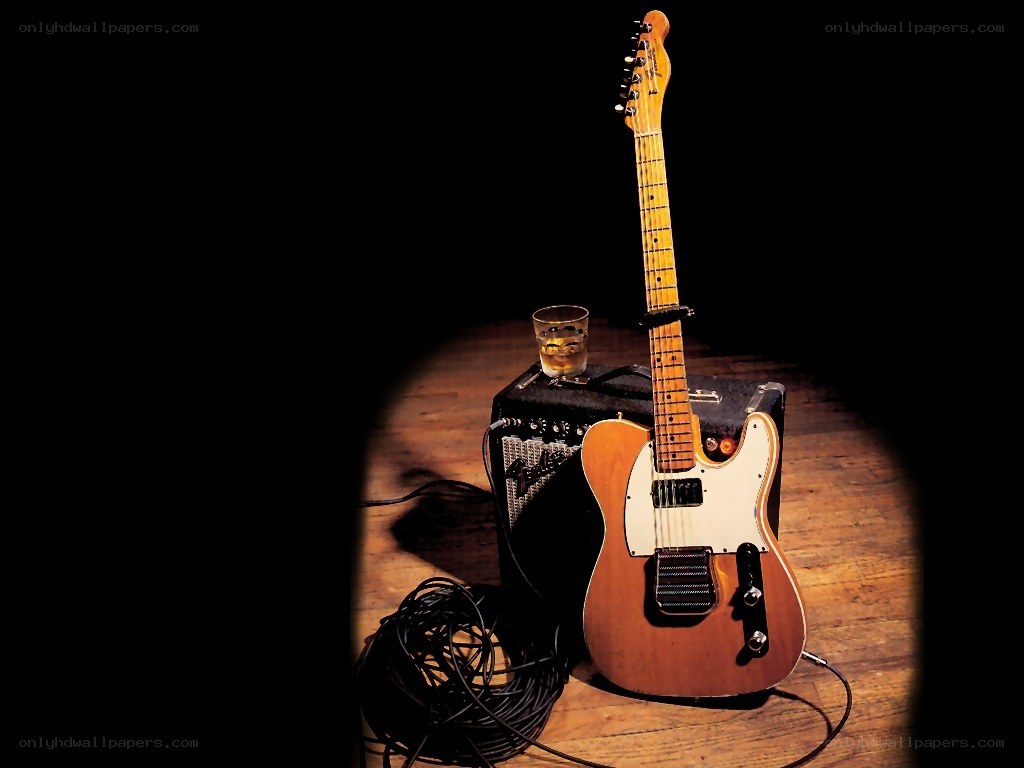 Electric guitar and amplifier setup