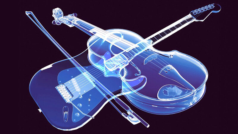Electric Guitar and Violin — Blue