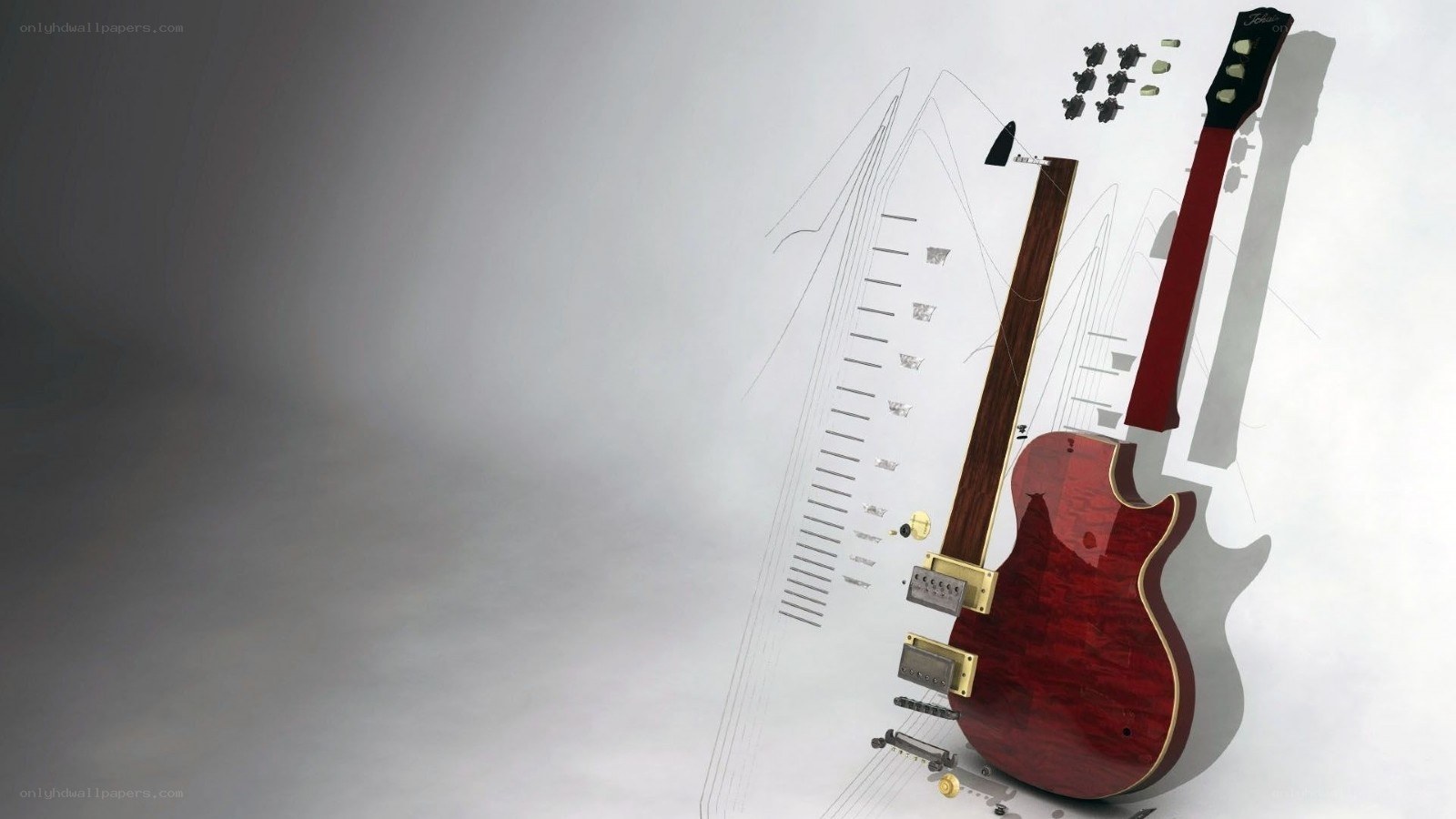Electric guitar assembly diagram