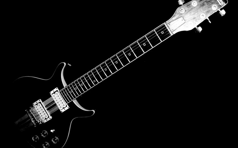 Electric Guitar — Black, Dramatic, Photograph, Strings, Pickups, Fretboard