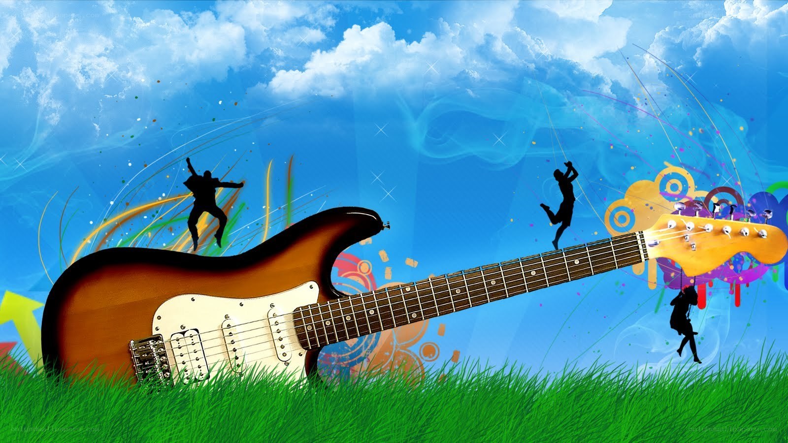 Electric guitar in grass