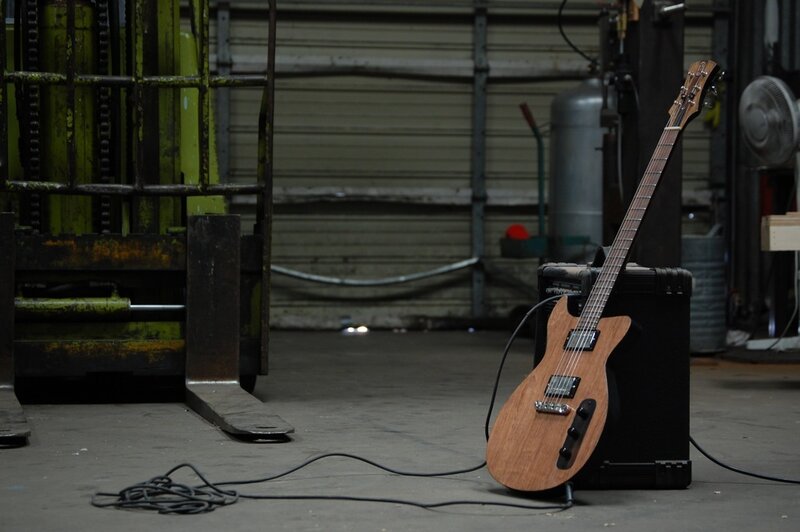 Electric guitar in workshop
