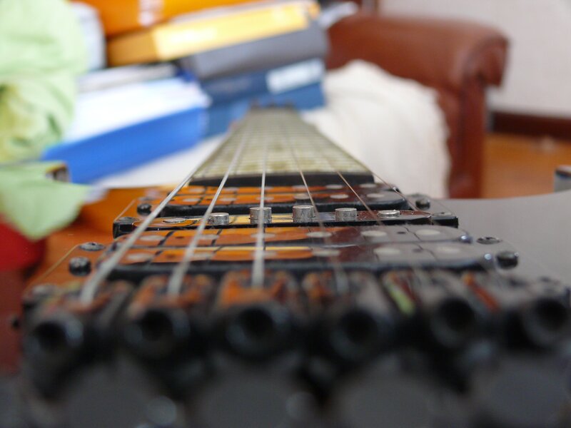 Electric Guitar Neck — Black, Neutral, Photograph
