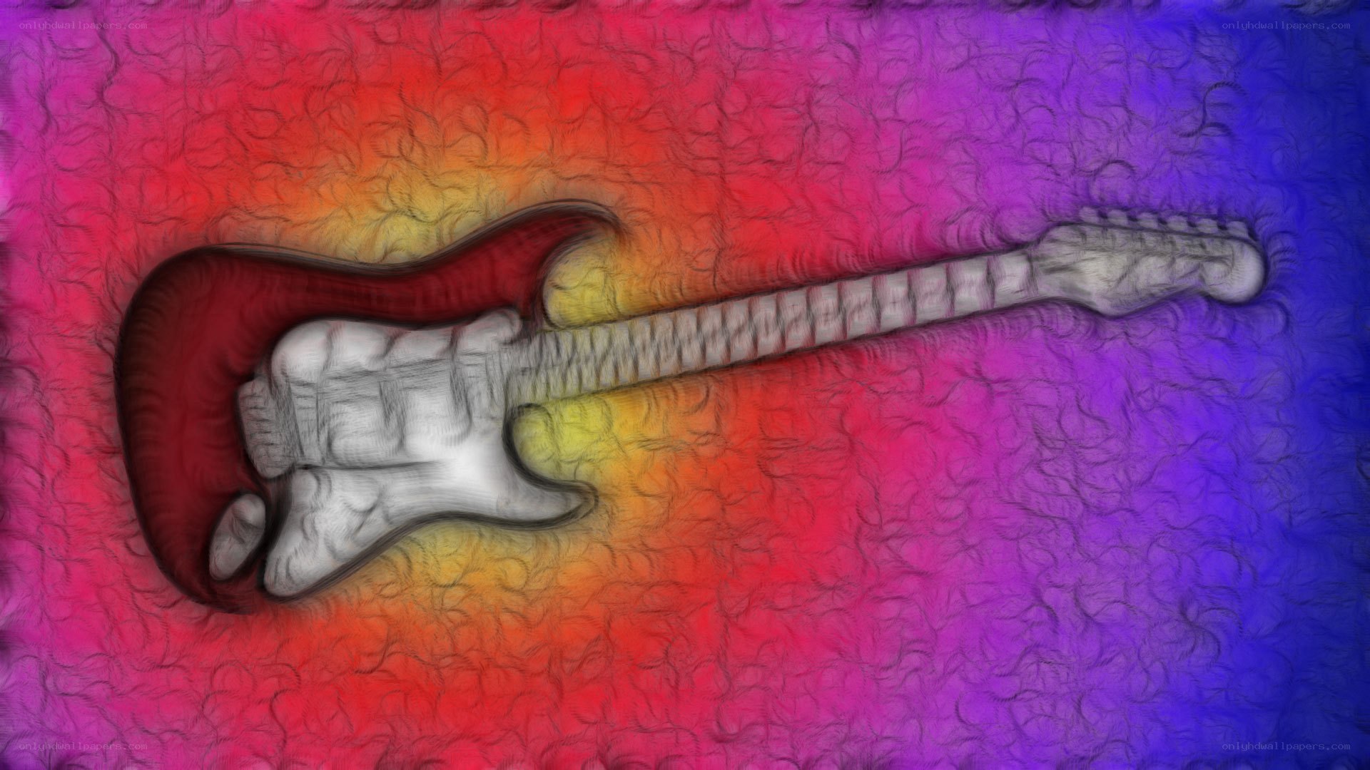 Electric guitar on colorful background