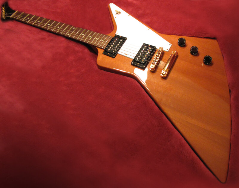 Electric Guitar on Fabric — Red