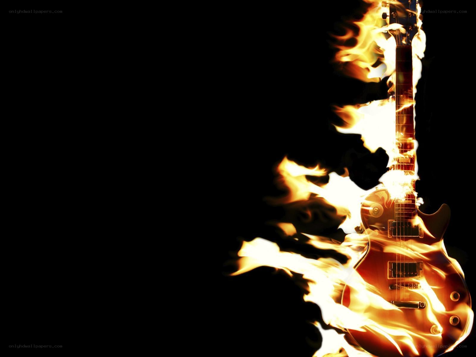 Electric guitar on fire