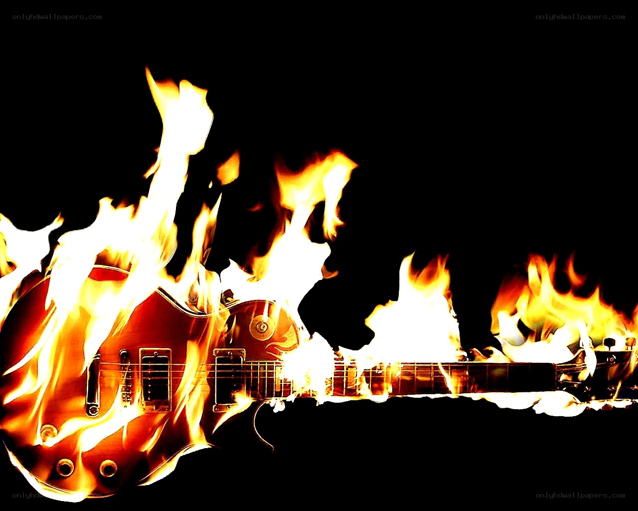 Electric guitar on fire