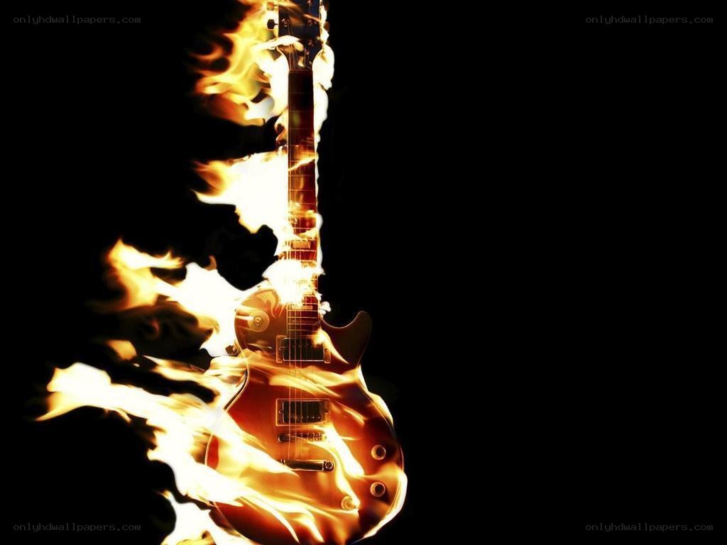 Electric guitar on fire