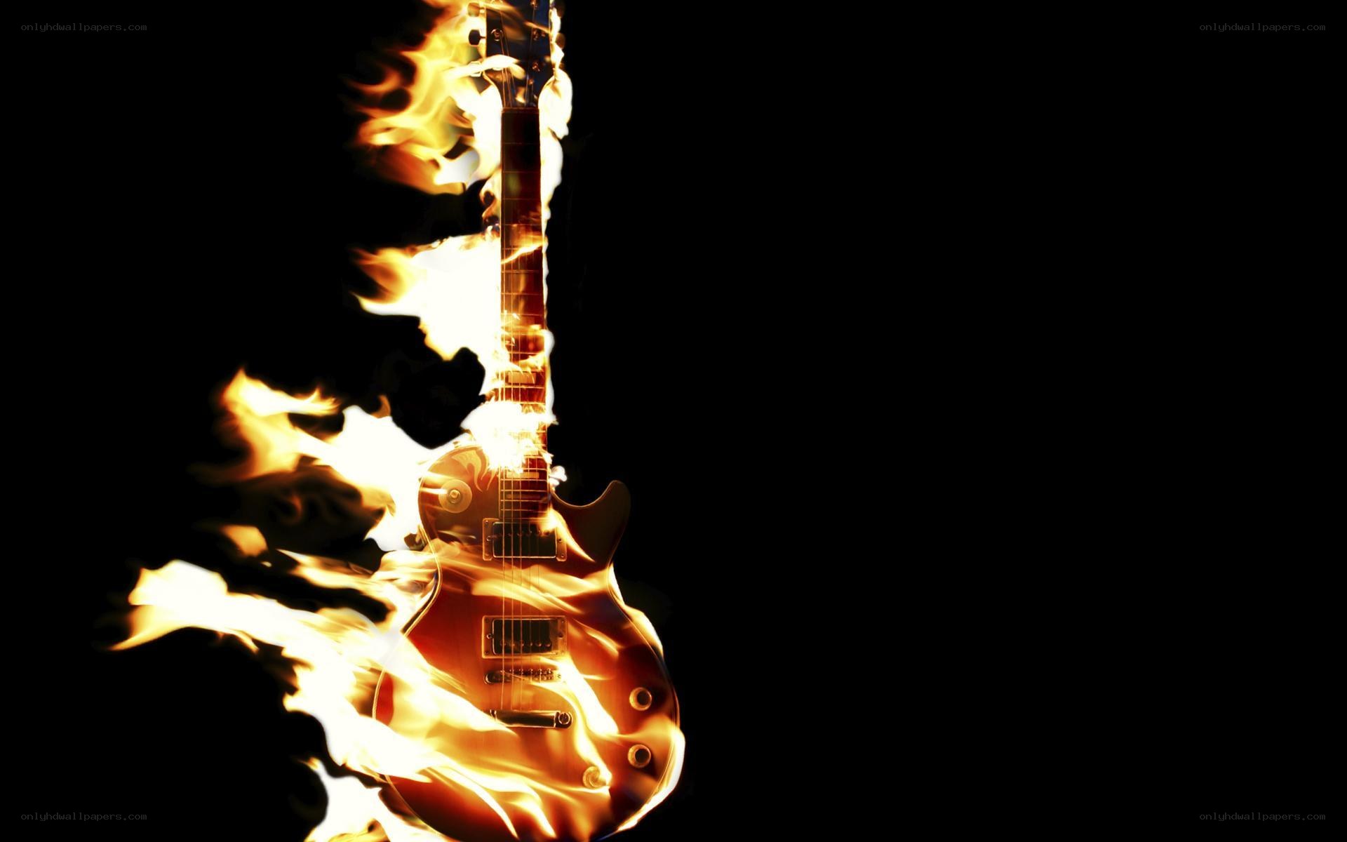 Electric guitar on fire