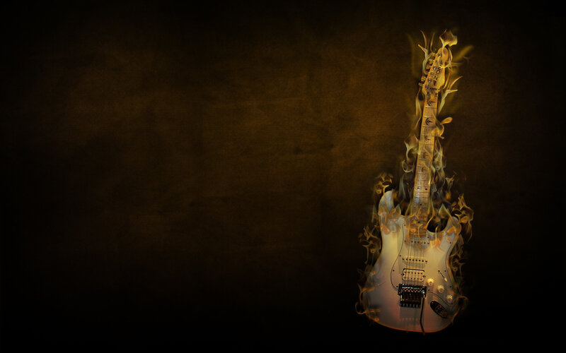 Electric guitar on fire