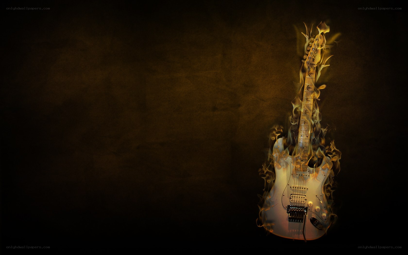 Electric guitar on fire