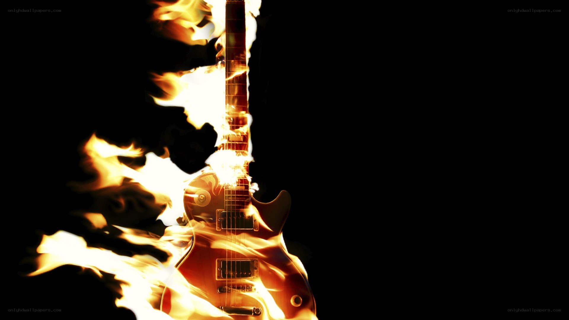 Electric guitar on fire