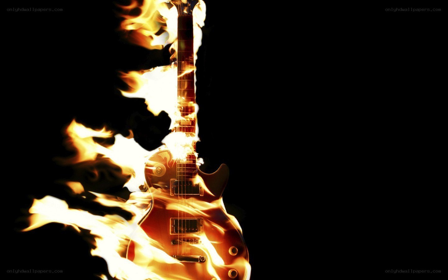 Electric guitar on fire