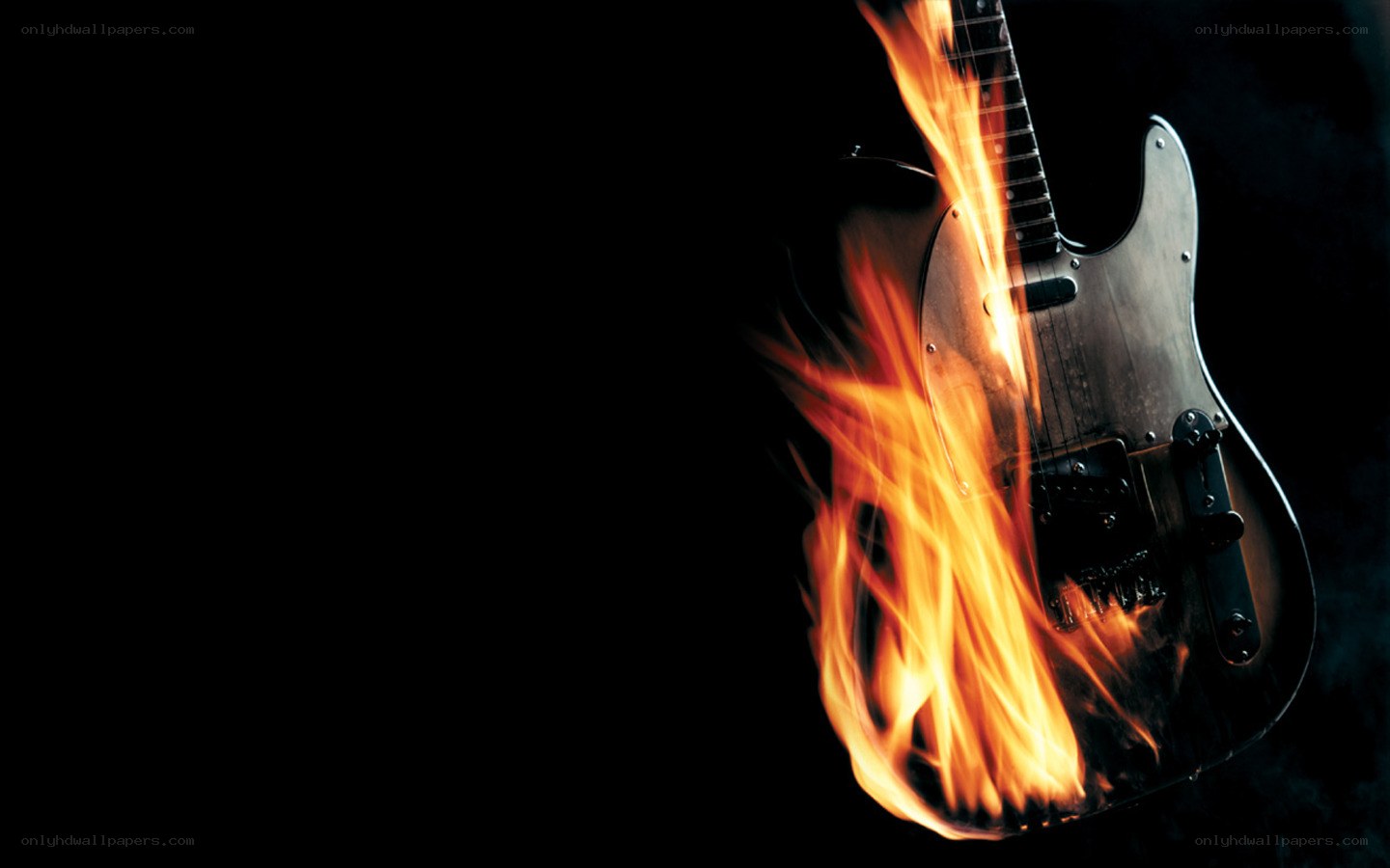 Electric guitar on fire