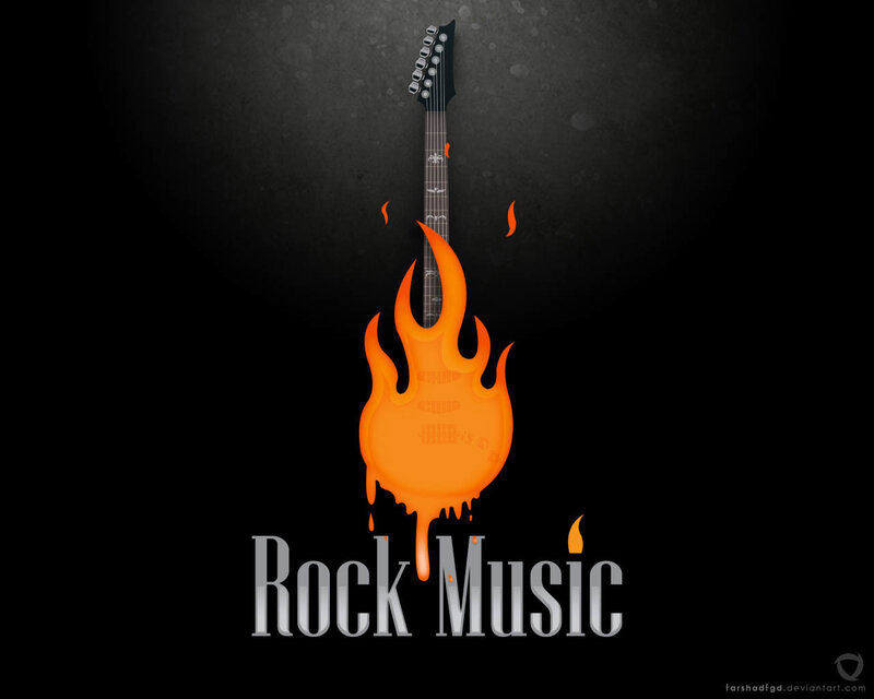 Electric Guitar on Fire — Black